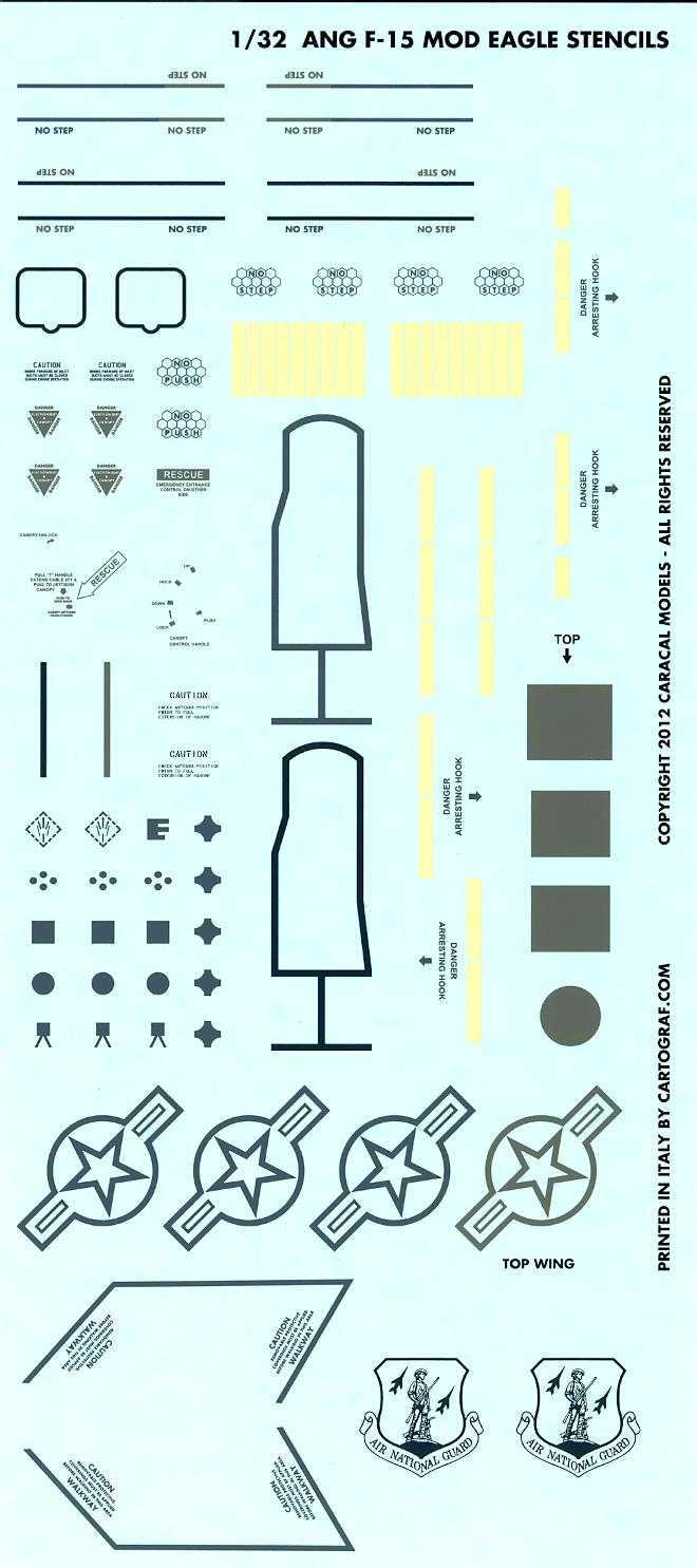 Caracal Decals 1/32 MCDONNELL DOUGLAS F-15C EAGLE Air National Guard Part 2